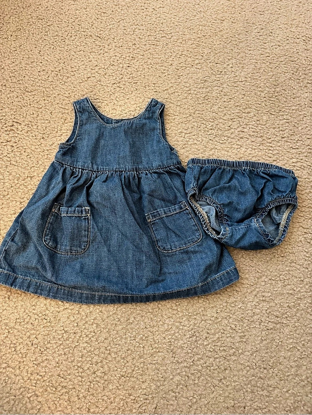 little planet by carter's Organic Cotton Denim Dress and Bloomer Set Baby 9M